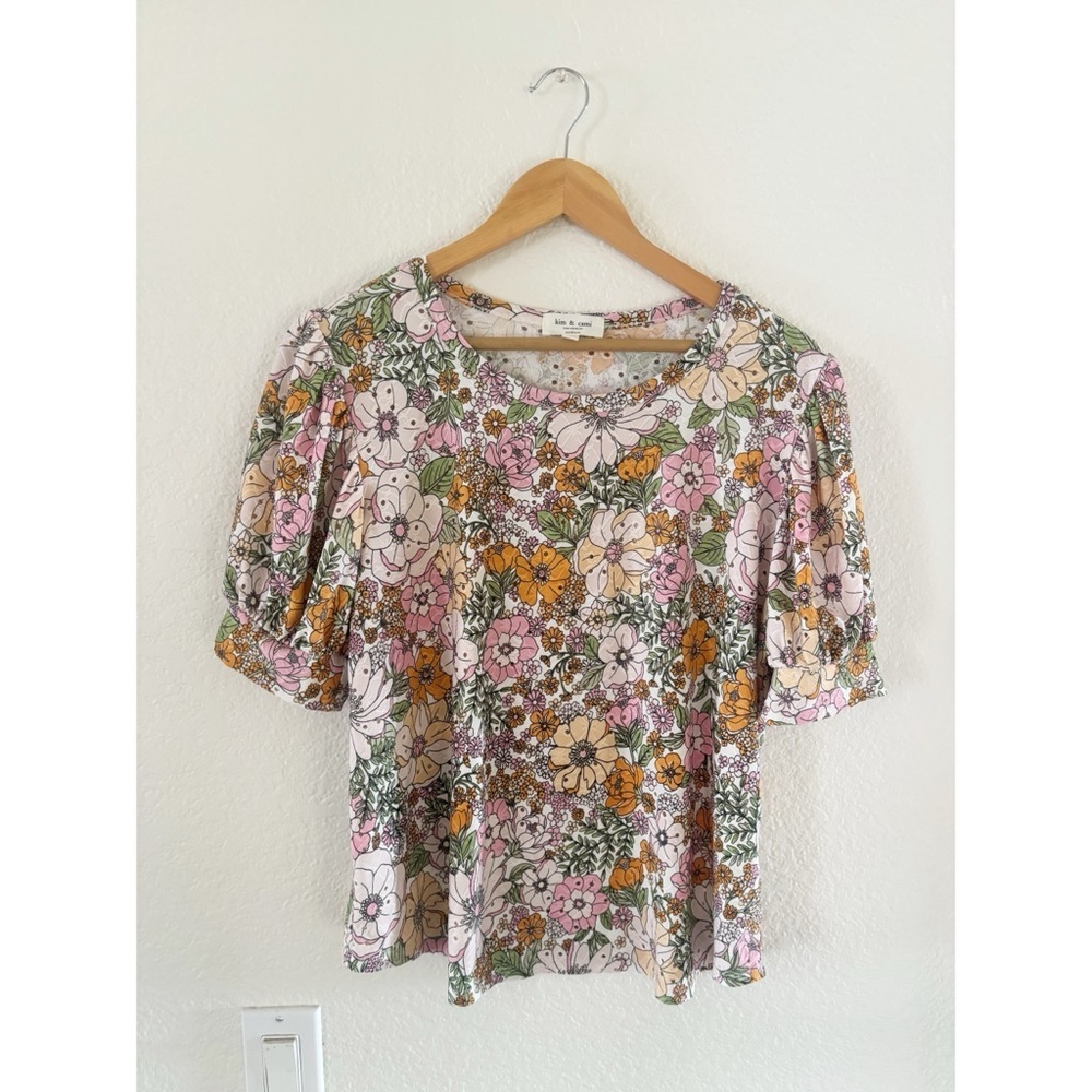 Kim‎ & Cami Floral Short Sleeve Tee - Multicolor